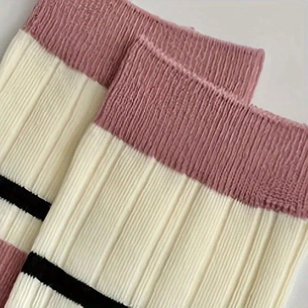 Women's Pink Striped Knee High Socks 3 Pair Pack Fairy Maiden NEW - Picture 5 of 6